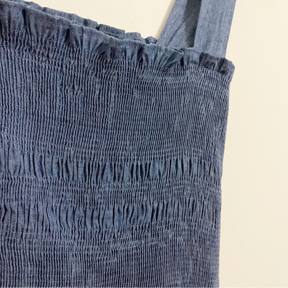 Do+Be Blue Chambray Smocked Mini Dress NWT Size Small - Picture 5 of 13